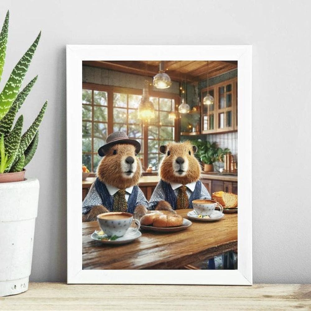 Quadro Cozinha - Café Das Capivaras 33X24Cm