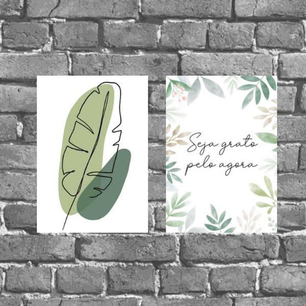 Kit 2 Placas Seja Grato Pelo Agora 18X27Cm