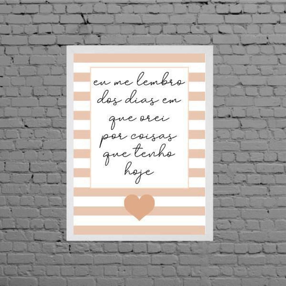 Quadro Frase Dias Em Que Orei 24X18Cm