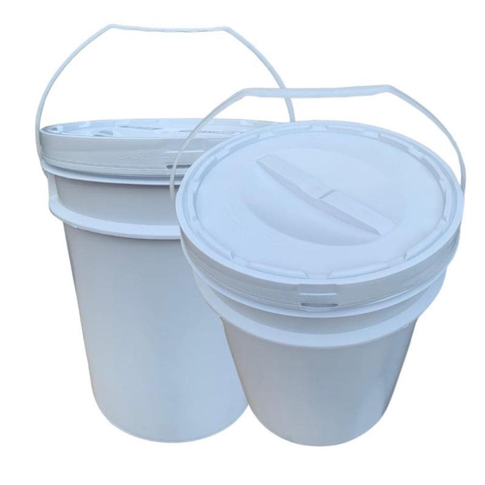 Balde Para Salgados 20 L E Tampa Rosca - Kit 2 Pçs