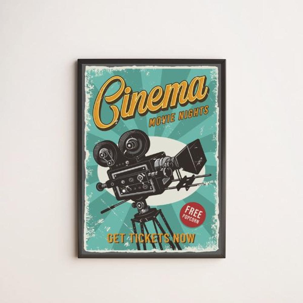 Quadro Decorativo Cinema Retrô 24X18Cm
