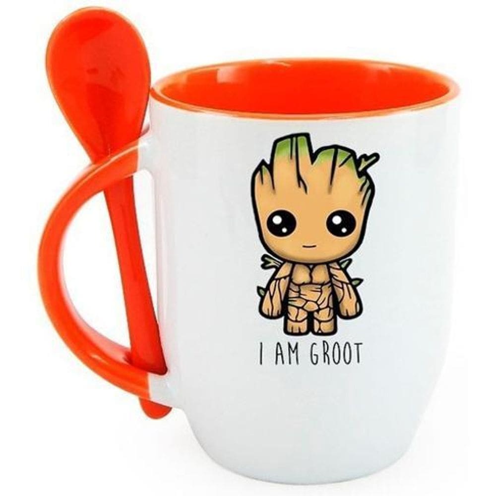 Caneca Groot - Caneca Marvel - Caneca De Colher Groot