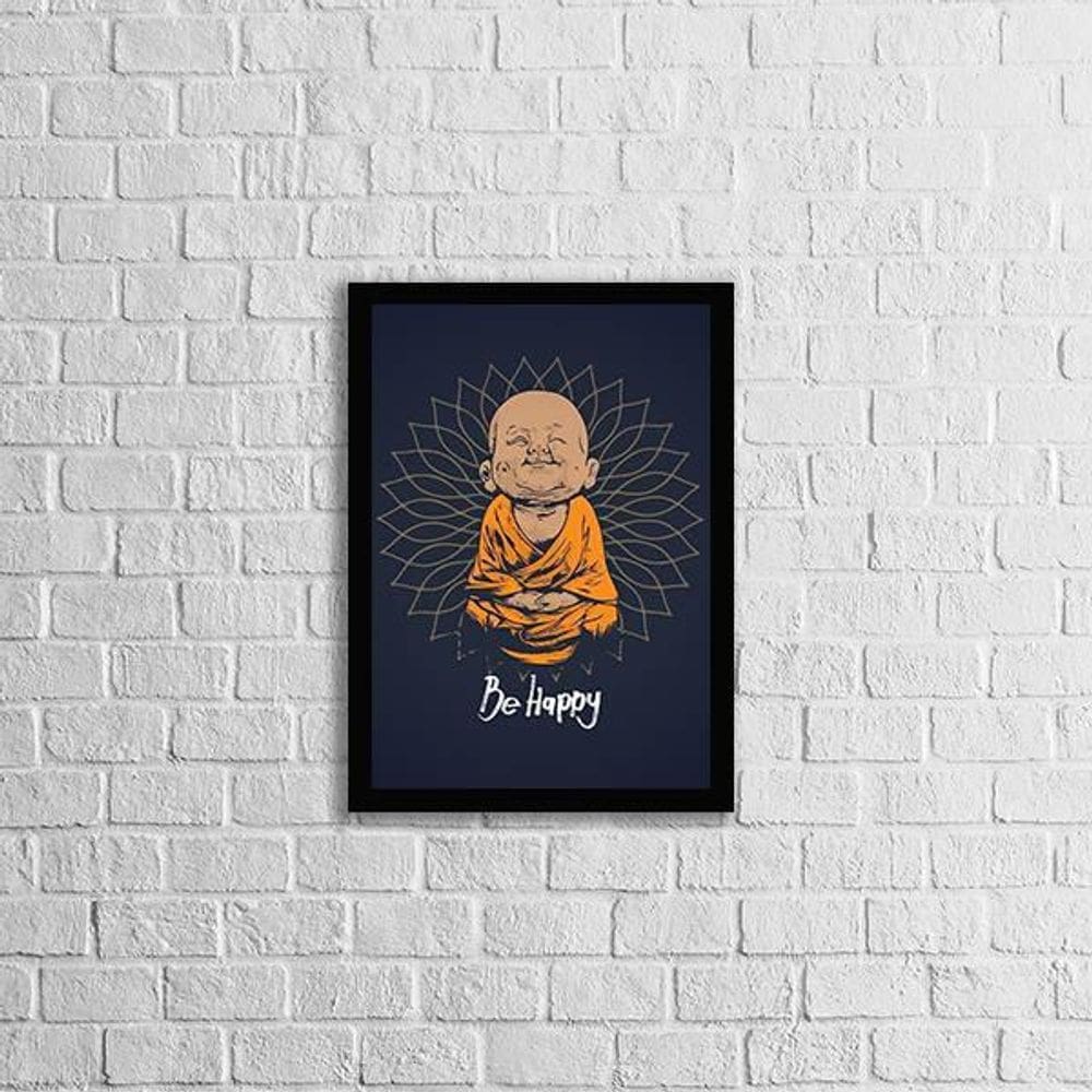 Quadro Decorativo Buda Baby - Be Happy 24X18Cm