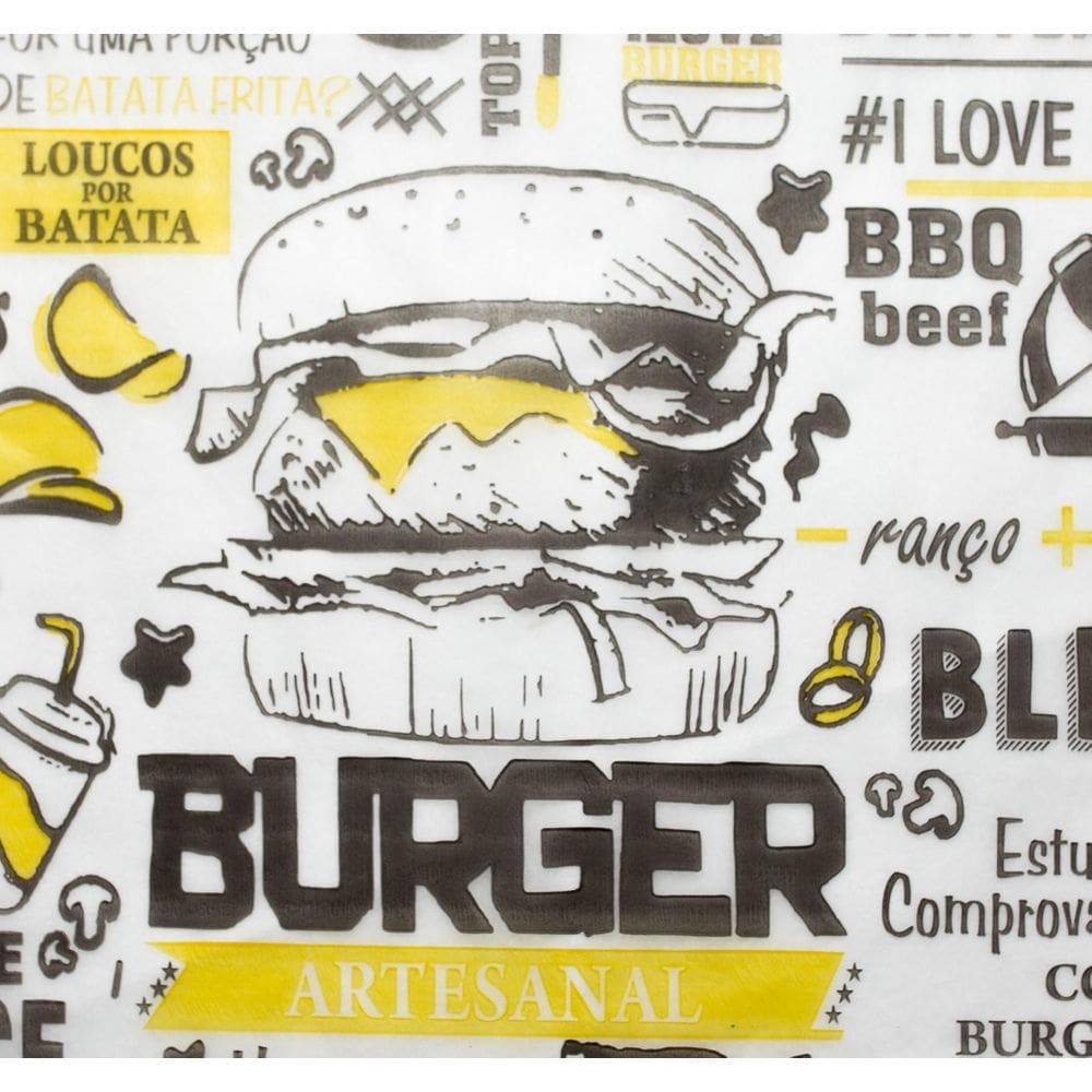 Papel Para Embalar Hamburguer 38X40Cm Pacote 500 Folhas
