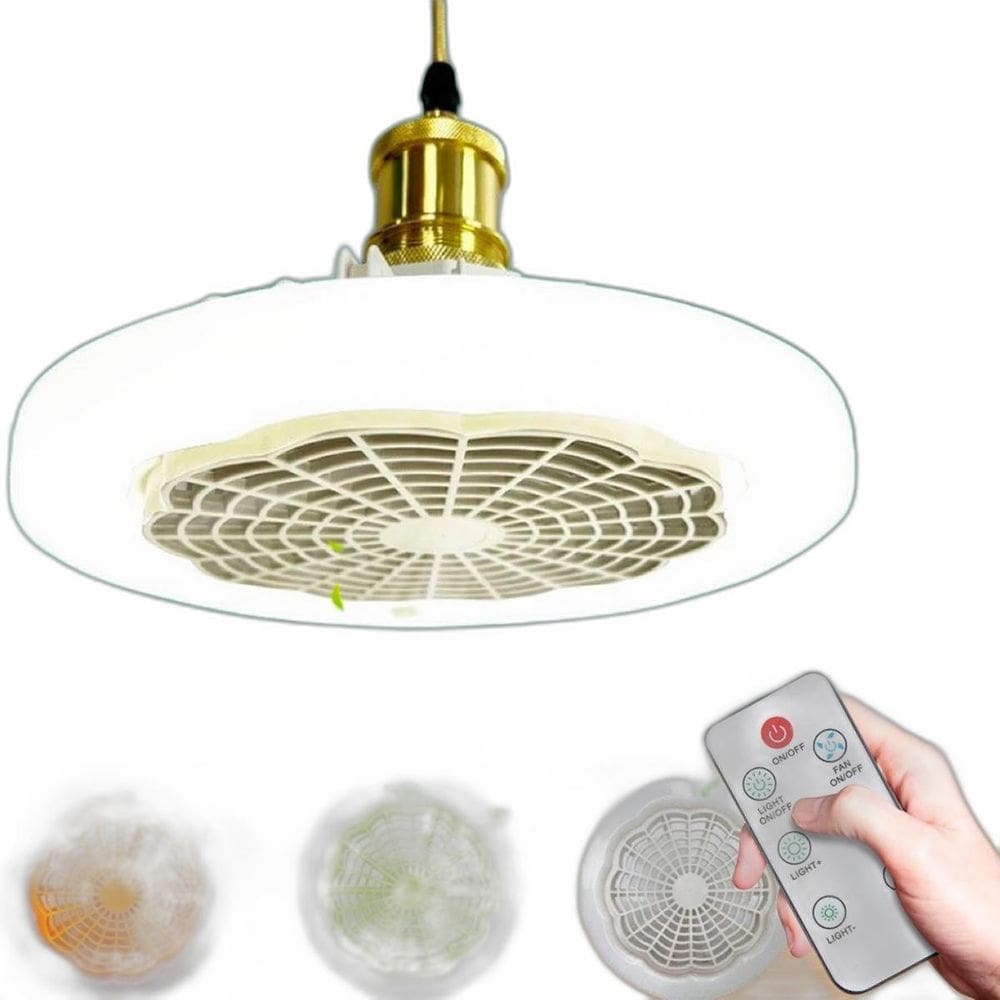 Iluminação Led Ventilador De Teto Controle De Temperatura