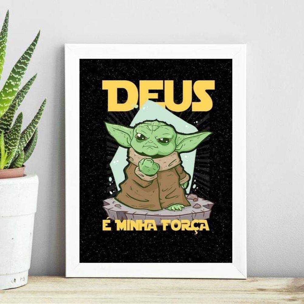 Quadro Deus É A Minha Força 45X34Cm - Com Vidro