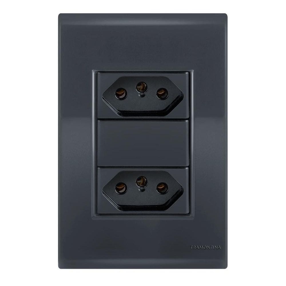 Conj 1 Tomada 10A + 1 Tomada 20A - Tramontina Liz Grafite