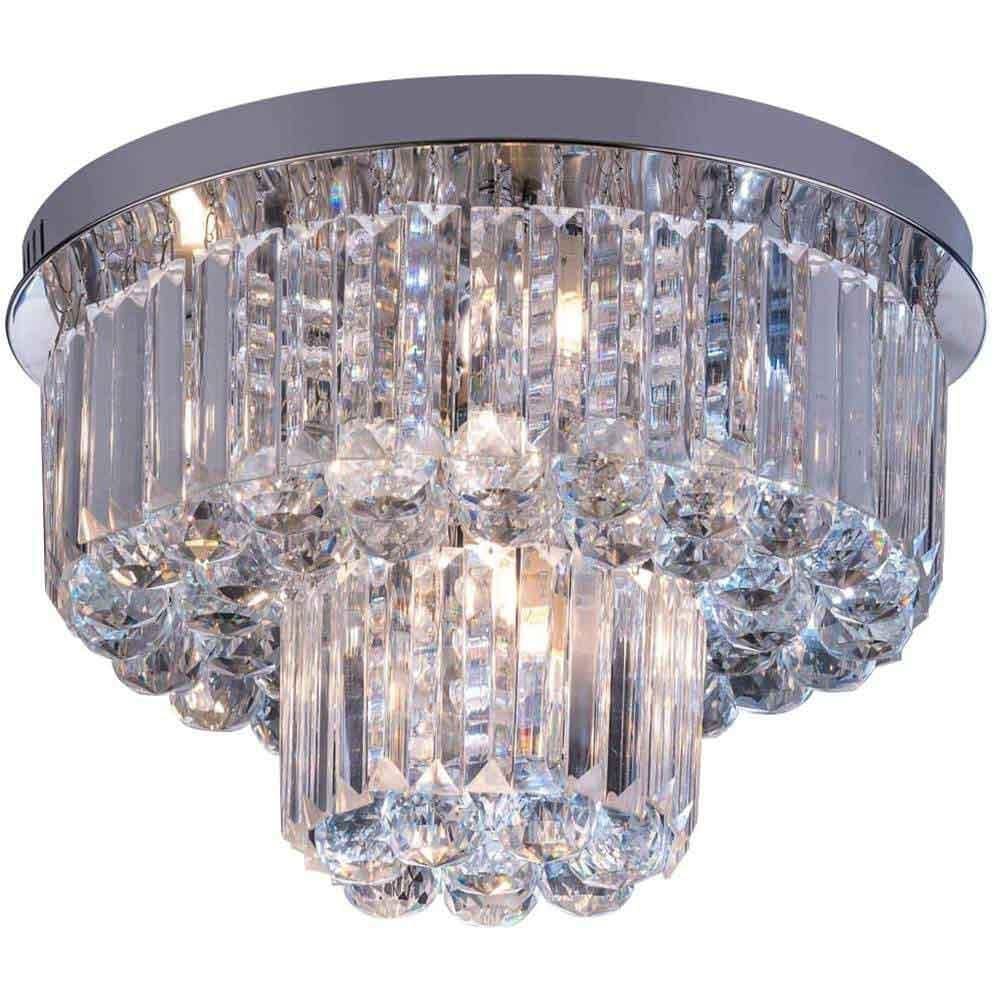 Plafon Sobrepor Redondo Cristal Cake 40Cm G9