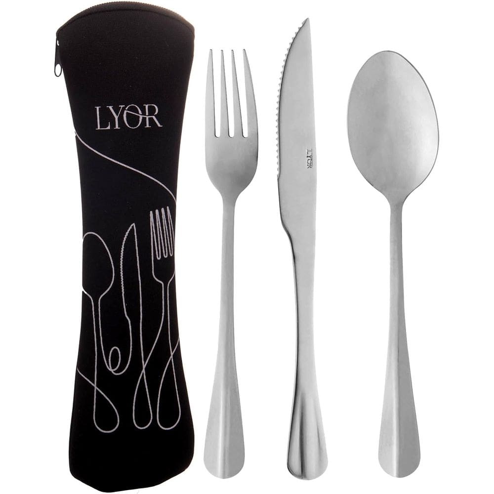Conjunto de Talheres com Estojo Inox Positano 4 Peças - Lyor