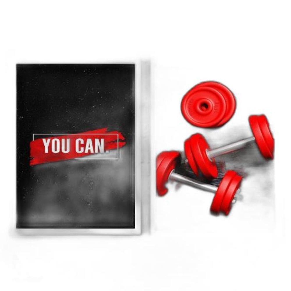 Kit Quadros Halteres De Academia You Can 24X18Cm 2 Peças