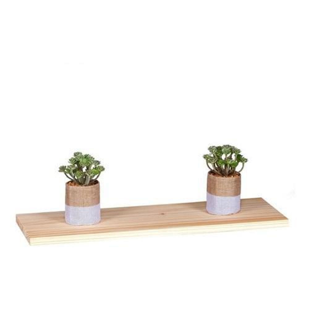 Prateleira 60X24Cm Suporte Invisível Madeira Maciça Prancha