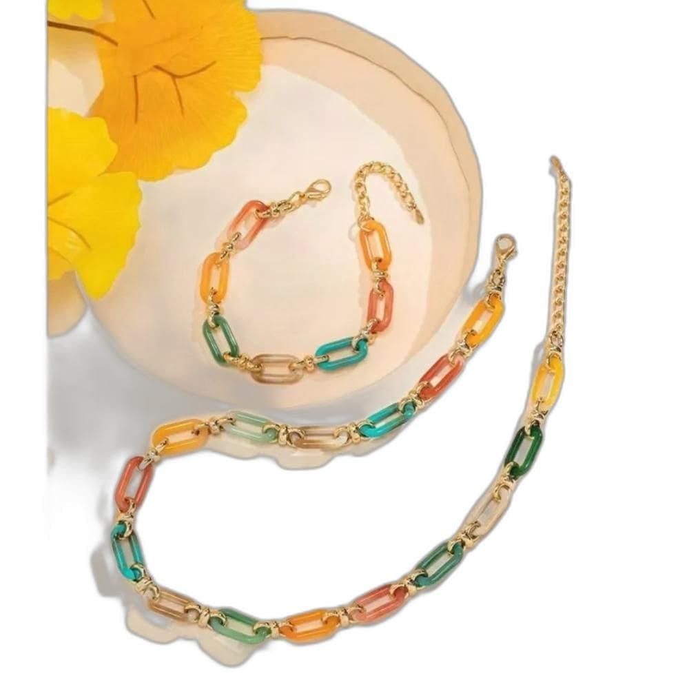 Cordão Correntinha Acrílico Óculos Moda Verde-claro 70cm