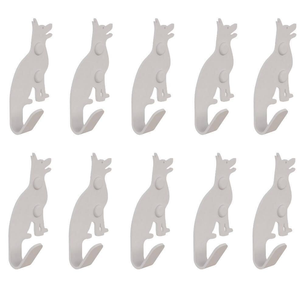 Kit 10 Ganchos Parede Decorativo Pendurador De Bolsa Branco