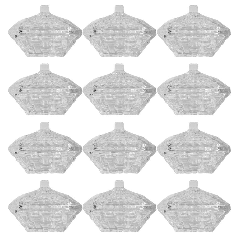 Kit 12 Potiche Mini Bomboniere De Vidro Lembrancinha C/Tampa