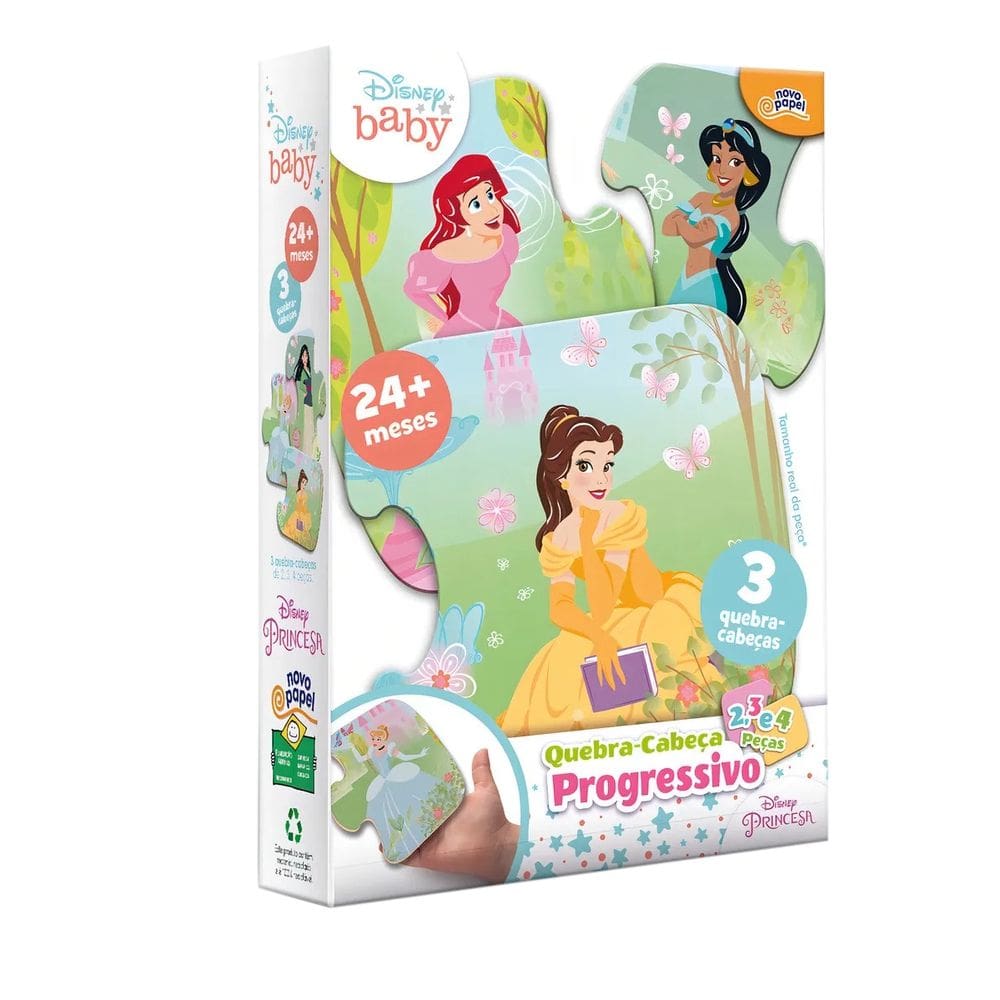 Quebra-Cabeça Progressivo Princesas da Disney Baby - 2, 3 e 4 Peças - Toyster