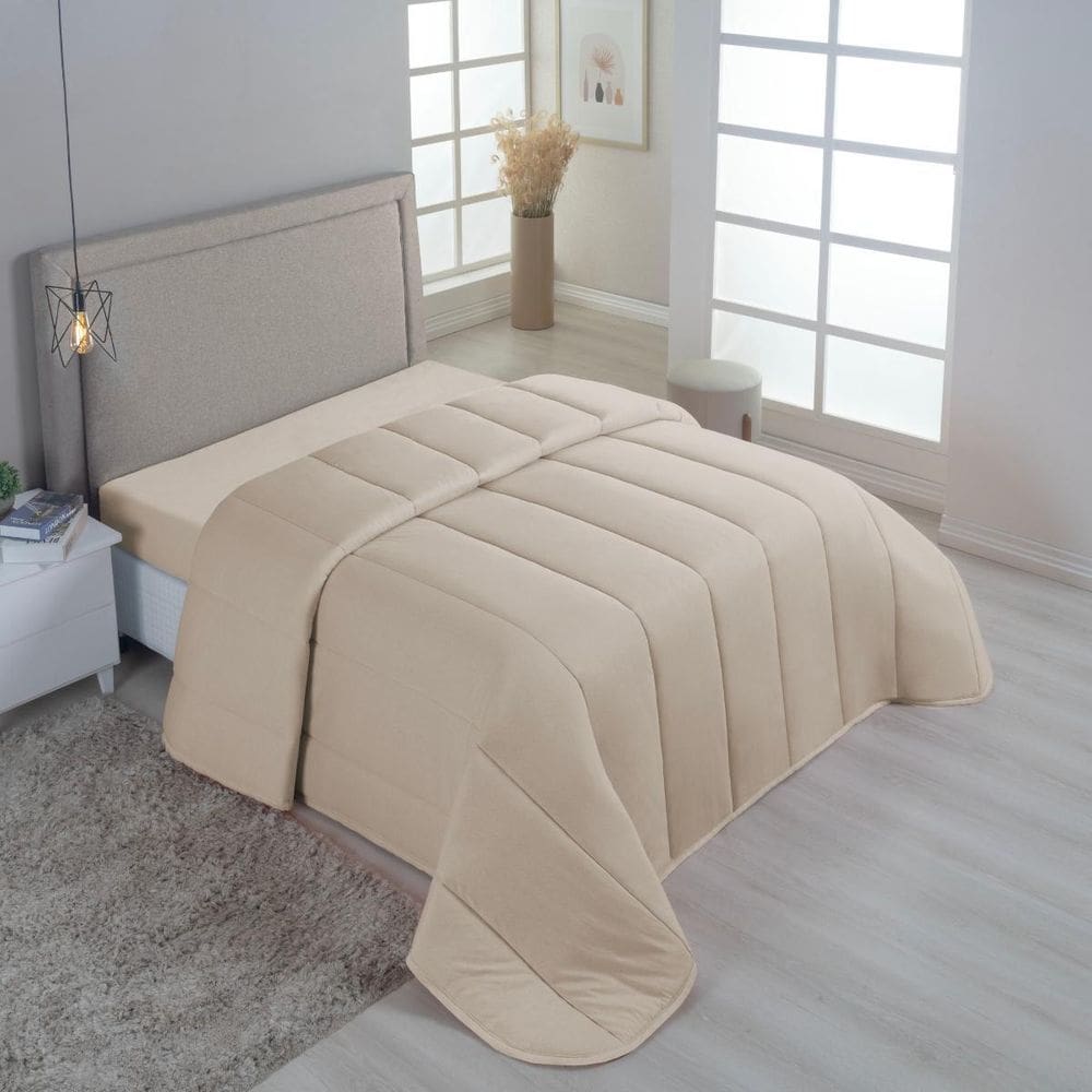 Edredom Casal Malha Algodão Antialérgico Dupla Face Macio