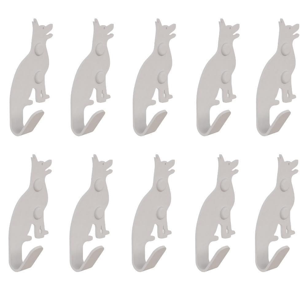 Kit 10 Ganchos Parede Decorativo Pendurador De Bolsa Branco