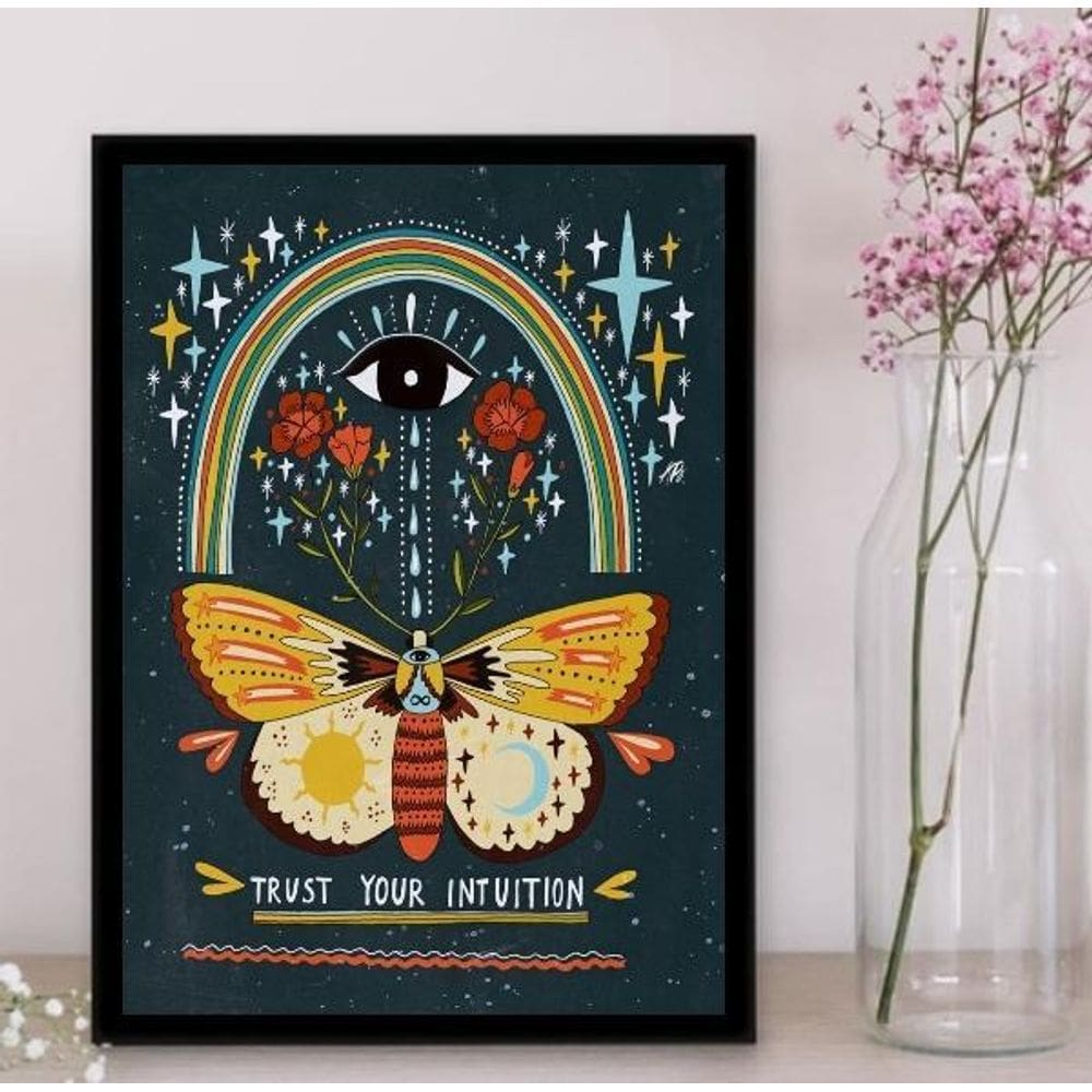 Quadro Trust Your Intuition 24X18Cm Preta