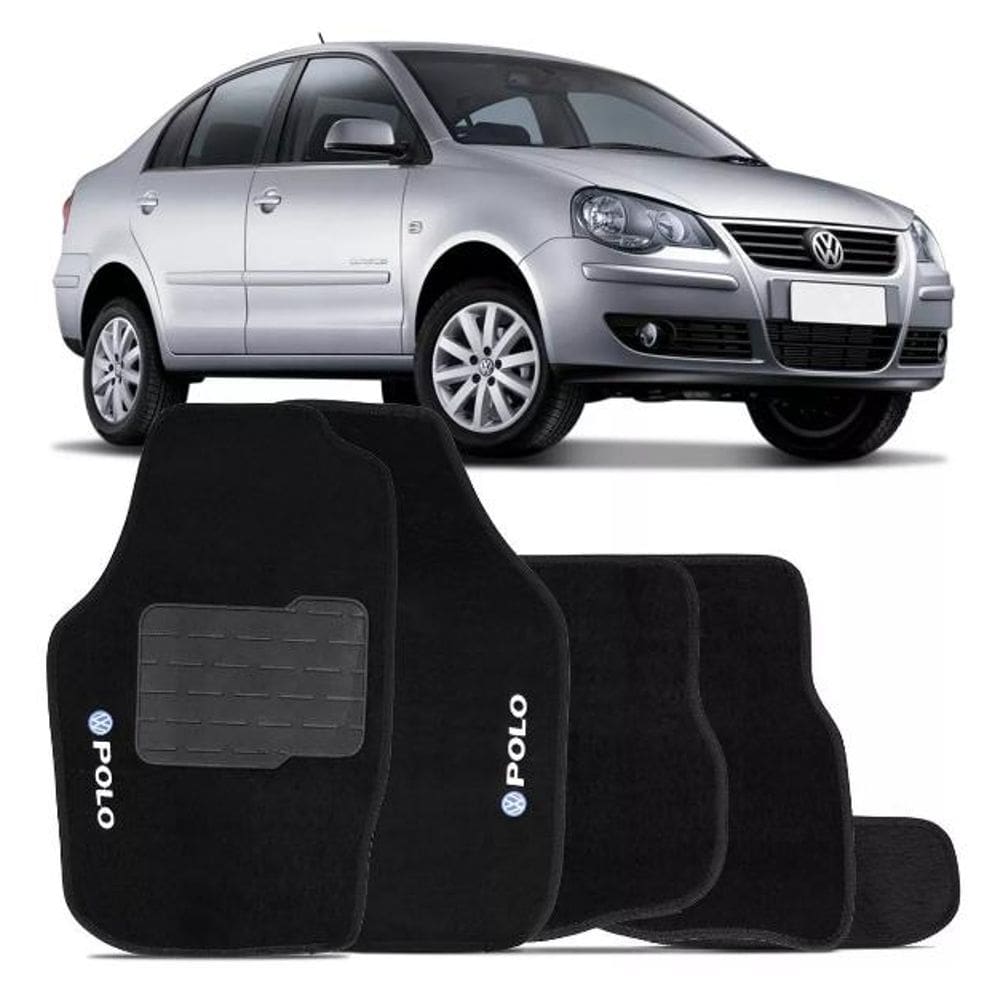 Tapete Automotivo Carpete Polo 2018 Preto 5 pecas