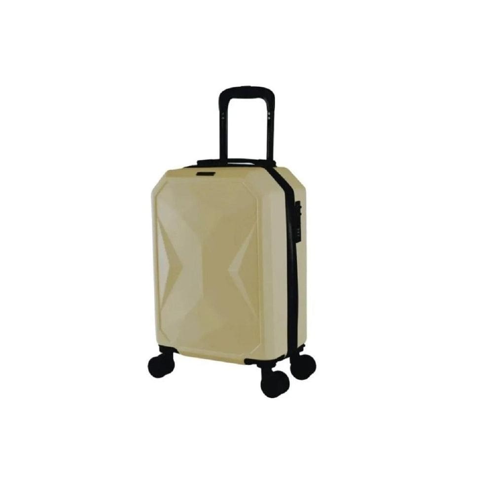 Mala De Bordo Pequena Yins Fibra Abs 4 Rodas 360º Beje