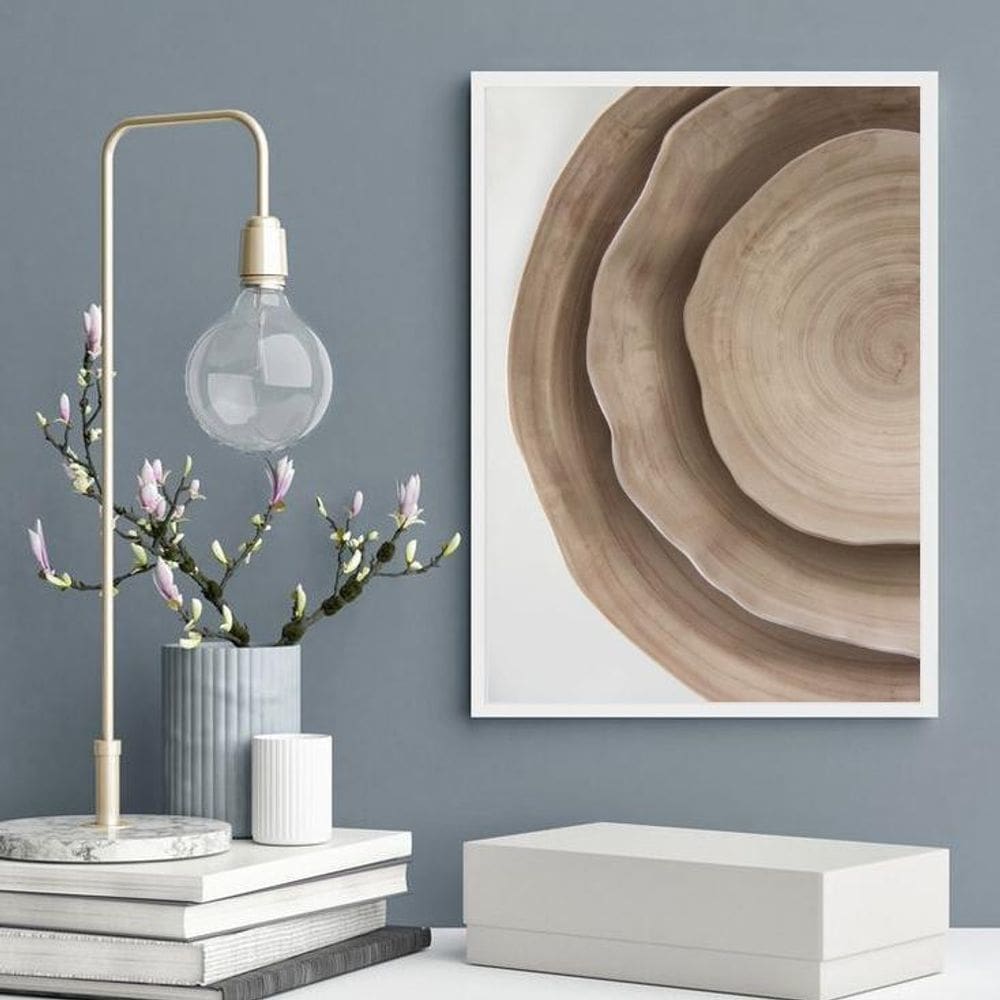 Quadro Decorativo Abstrato Rústico Marrom 33X24Cm