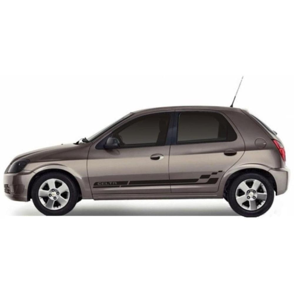 Adesivo Lateral Celta 2 E 4 Portas Faixa Adesiva Colante