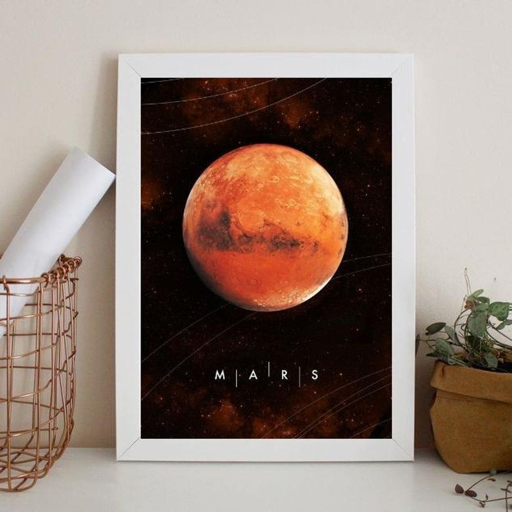 Quadro Decorativo Planeta Marte 33X24Cm