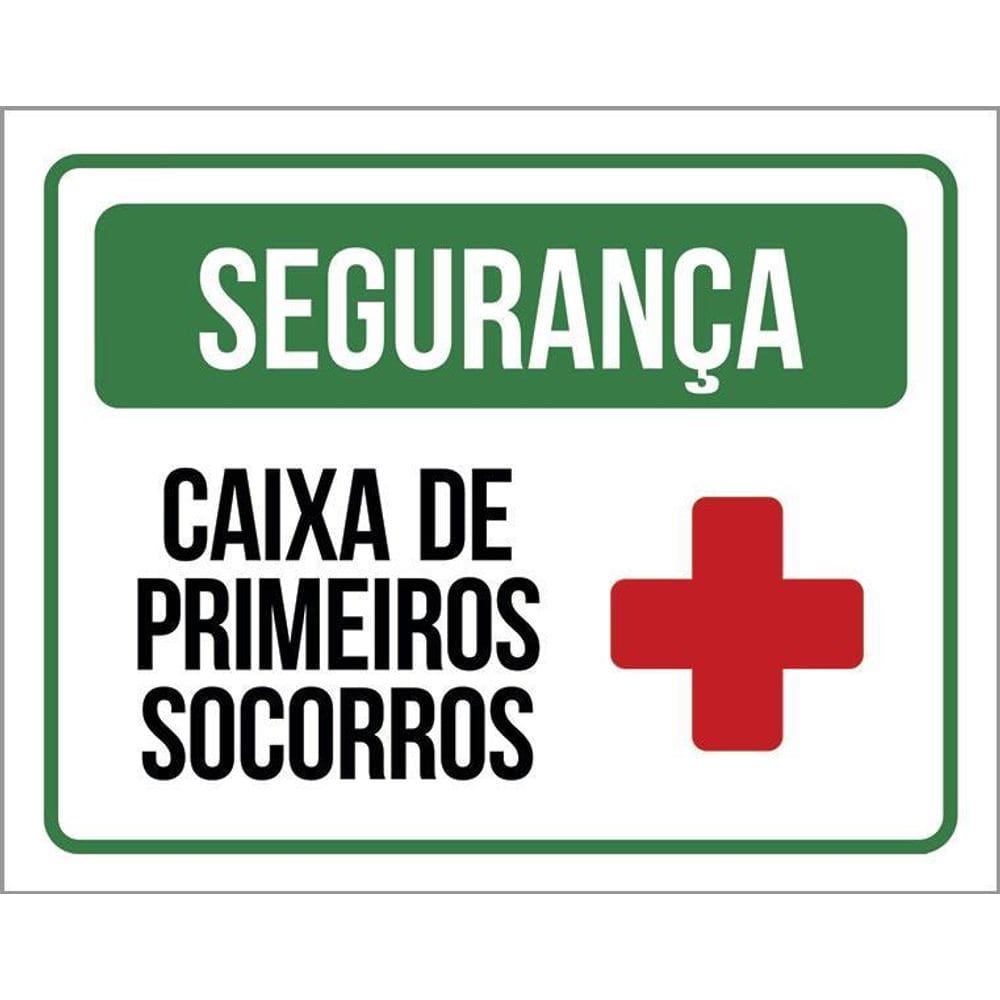 Kit 3 Placas Segurança Caixa Primeiros Socorros