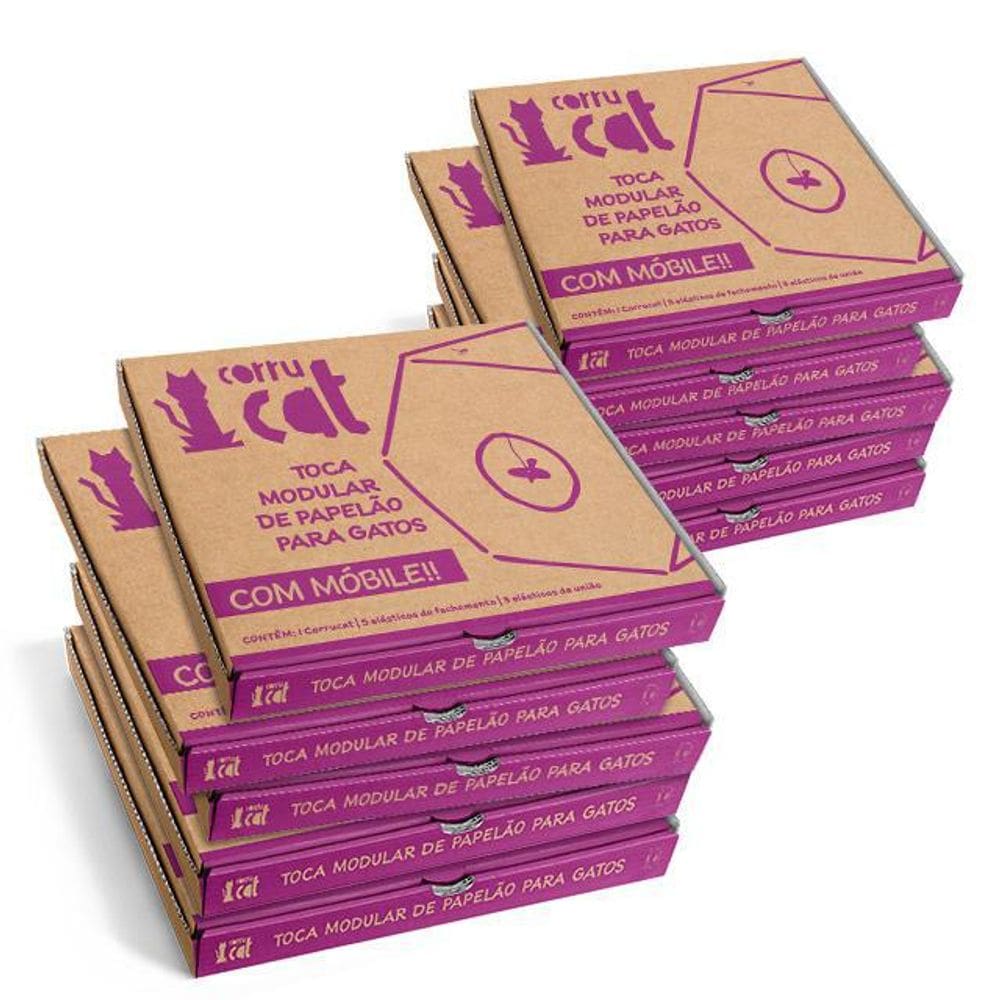Corrucat - Toca Modular De Papelão Para Gatos - 10 Módulos