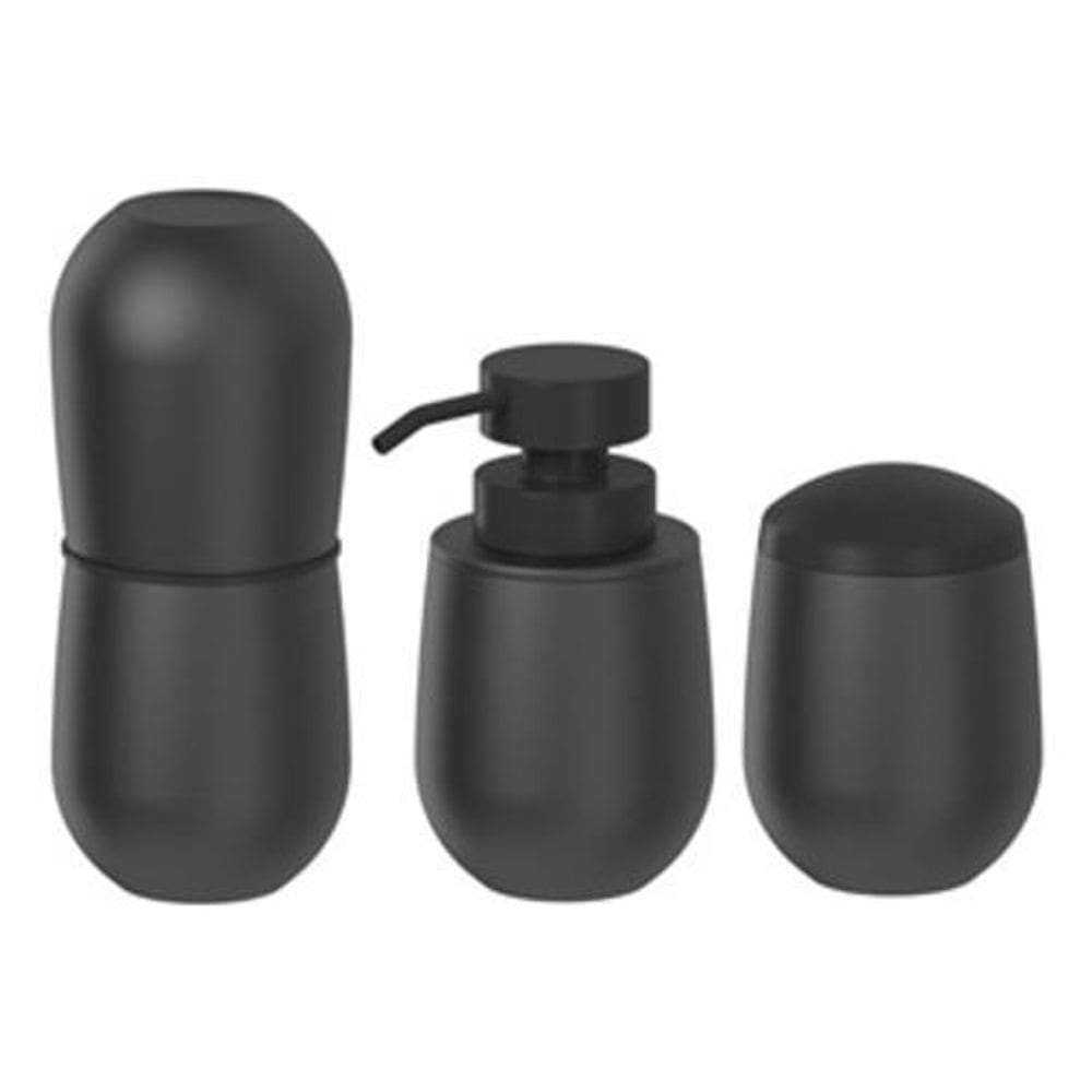 Conjunto Kit Banheiro Lavabo 3 Peças Organização Pia Redondo