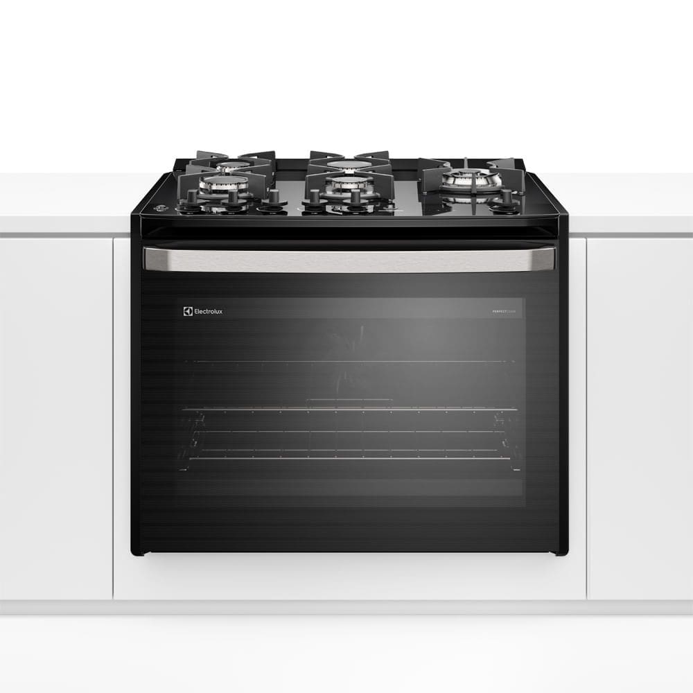 Fogão de Embutir 5 bocas Electrolux Preto Experience com Mesa de Vidro, Grill e PerfectCook360 (FE5EB)