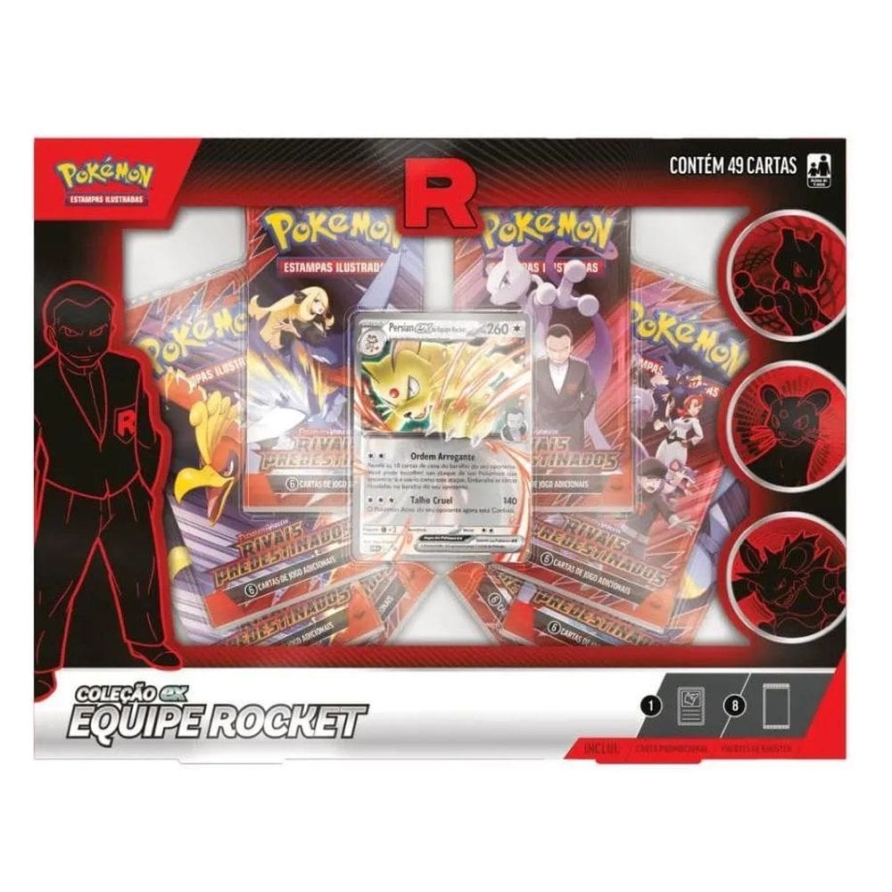 Jogo de Cartas Box Pokémon Ex Rocket - Copag