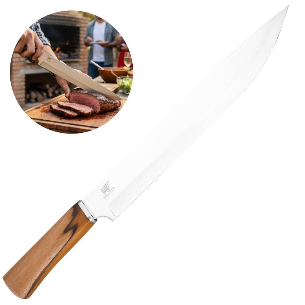 Faca Para Churrasco Gourmet Inox Com Cabo de Madeira Hitita 11 Carmel Imports