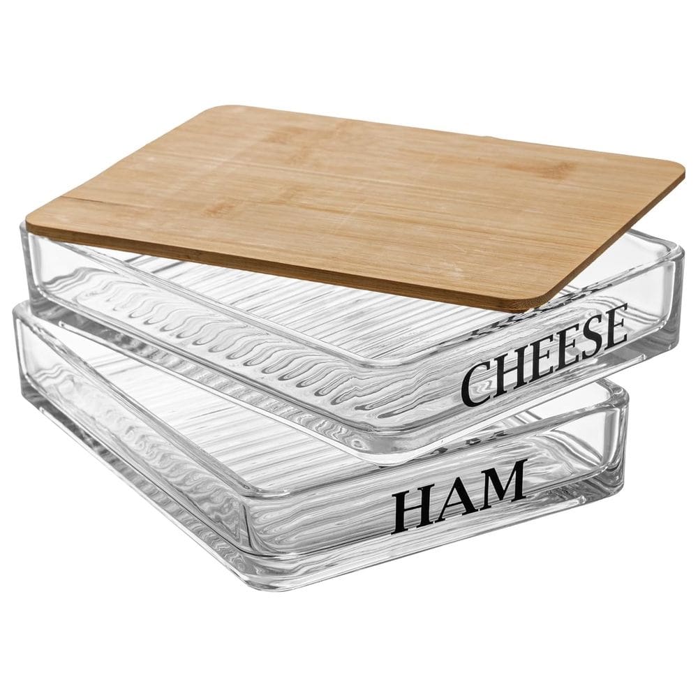 Porta Frios de Vidro e Bambu Basic Ham and Cheese - Wolff