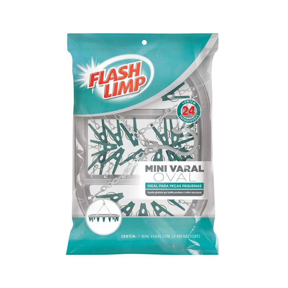 Mini Varal Oval - 24 Prendedores - Flash Limp