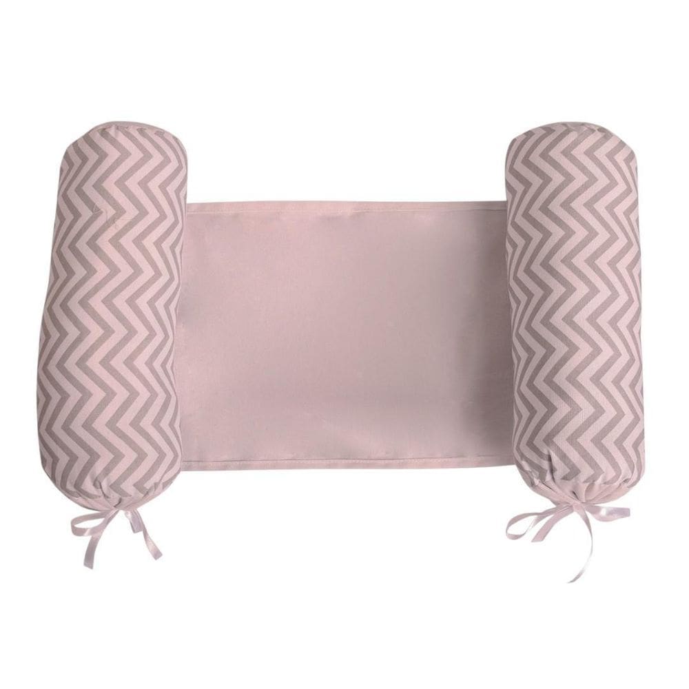 Rolinho Protetor Para Bebê 42Cm Chevron Cinza