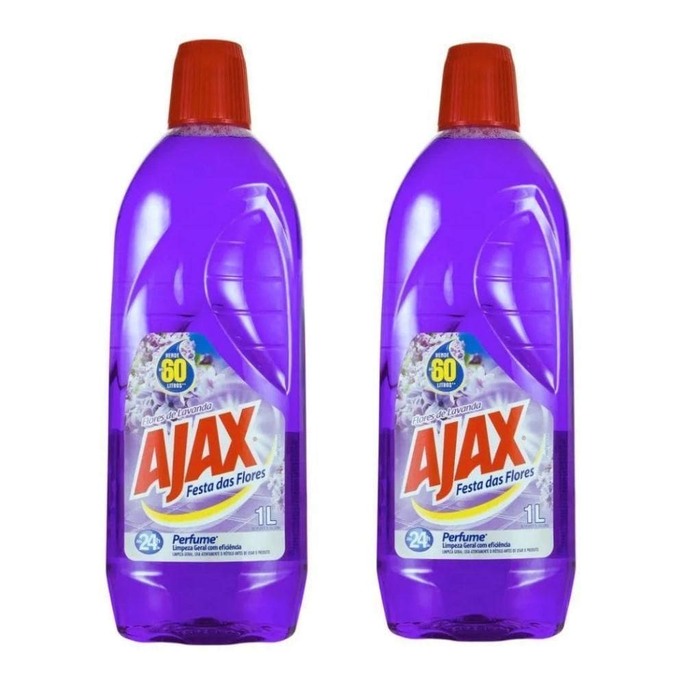 Kit 2 Limpador Diluível Ajax Festa Das Flores Lavanda 1 Litro