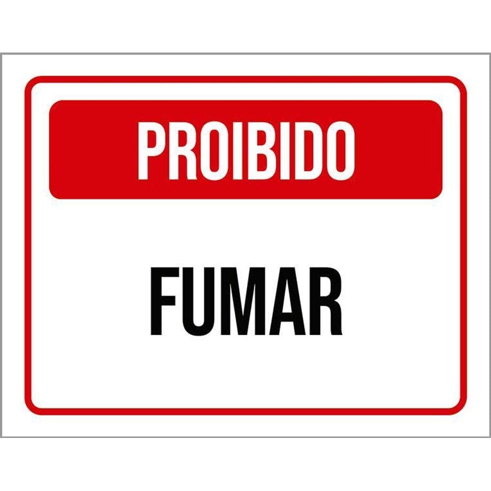 Placa Sinalização - Proibido Fumar Vermelho 36X46