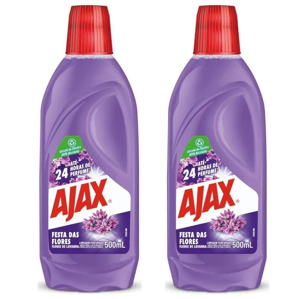 Kit 2 Limpador Diluível Ajax Festa Das Flores Lavanda 500ml