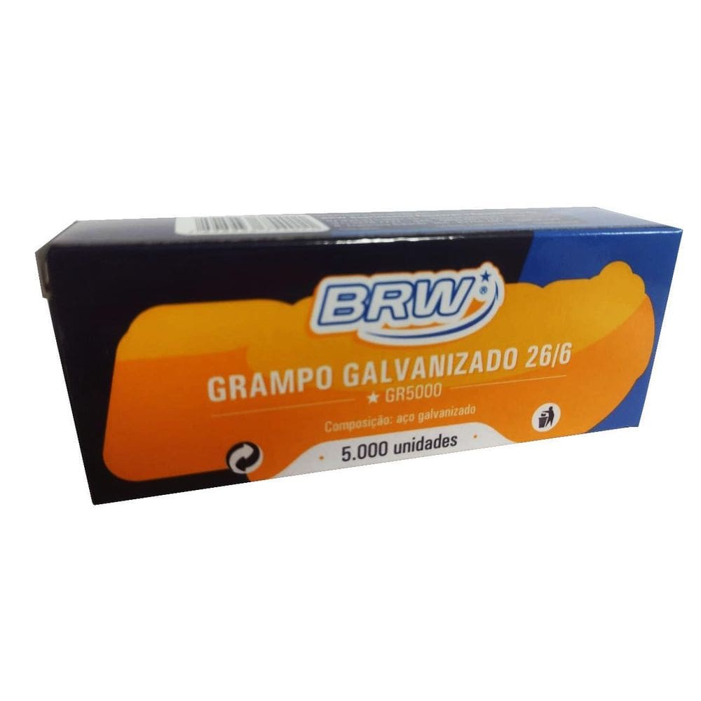 5000 Grampo Galvanizado Para Grampeador 26/6 Bacchi  1Cx