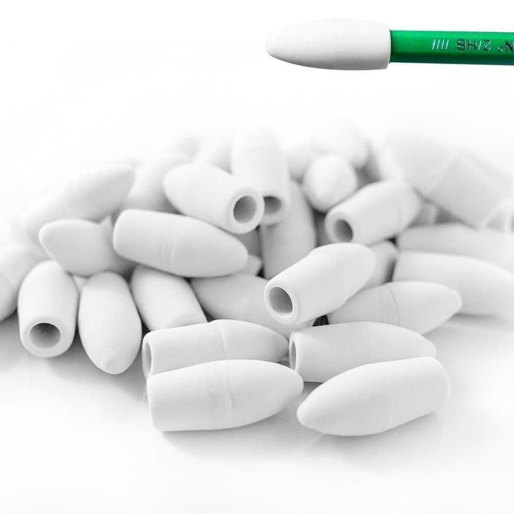 Borracha Escolar Branca Ponteira Kit 03 Borrachas