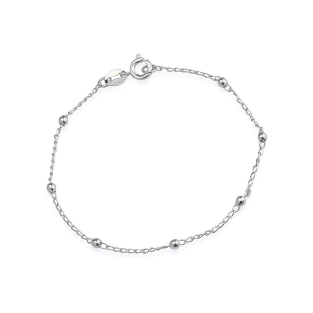 Pulseira Prateada De Bolinhas Delicada