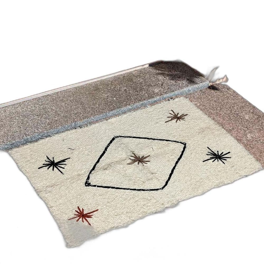 Capacho Bordado Para Porta/ Banheiro Boho Terrazzo Losango