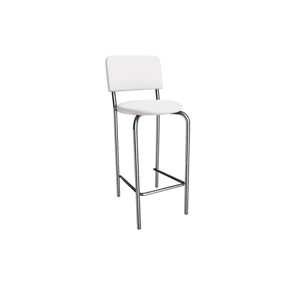 Banqueta Cozinha Capri 1B715CR Aço 1 Un Cromado/Corano Branco - Kappesberg