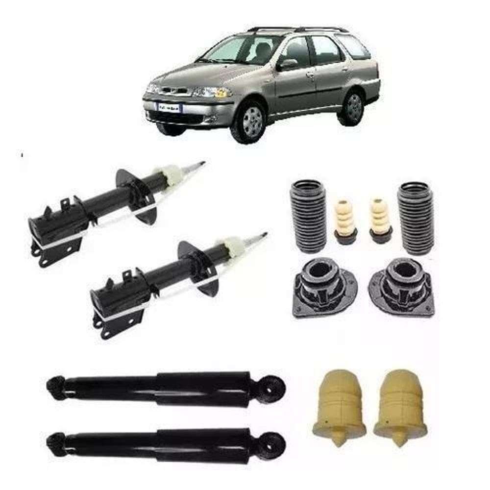 4 Amortecedor + 4 Batente Palio Weekend 96 97 98 99 00