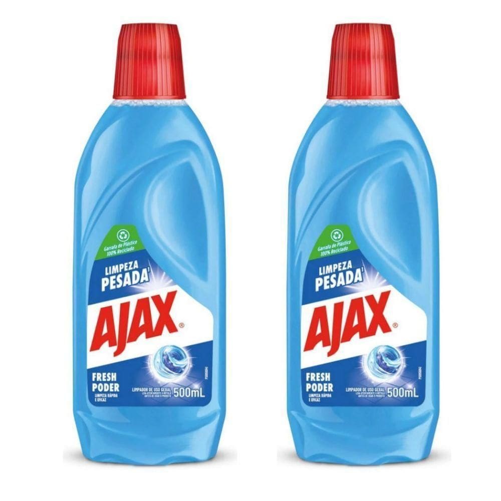 Kit 2 Limpador Diluível Ajax Fresh Blue Limpeza Pesada 500ml