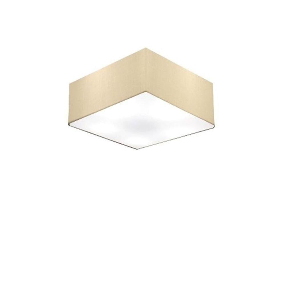 Plafon Quadrado Md-3000 Cúpula Em Tecido 12/25x25cm Algodão Crú - Bivolt