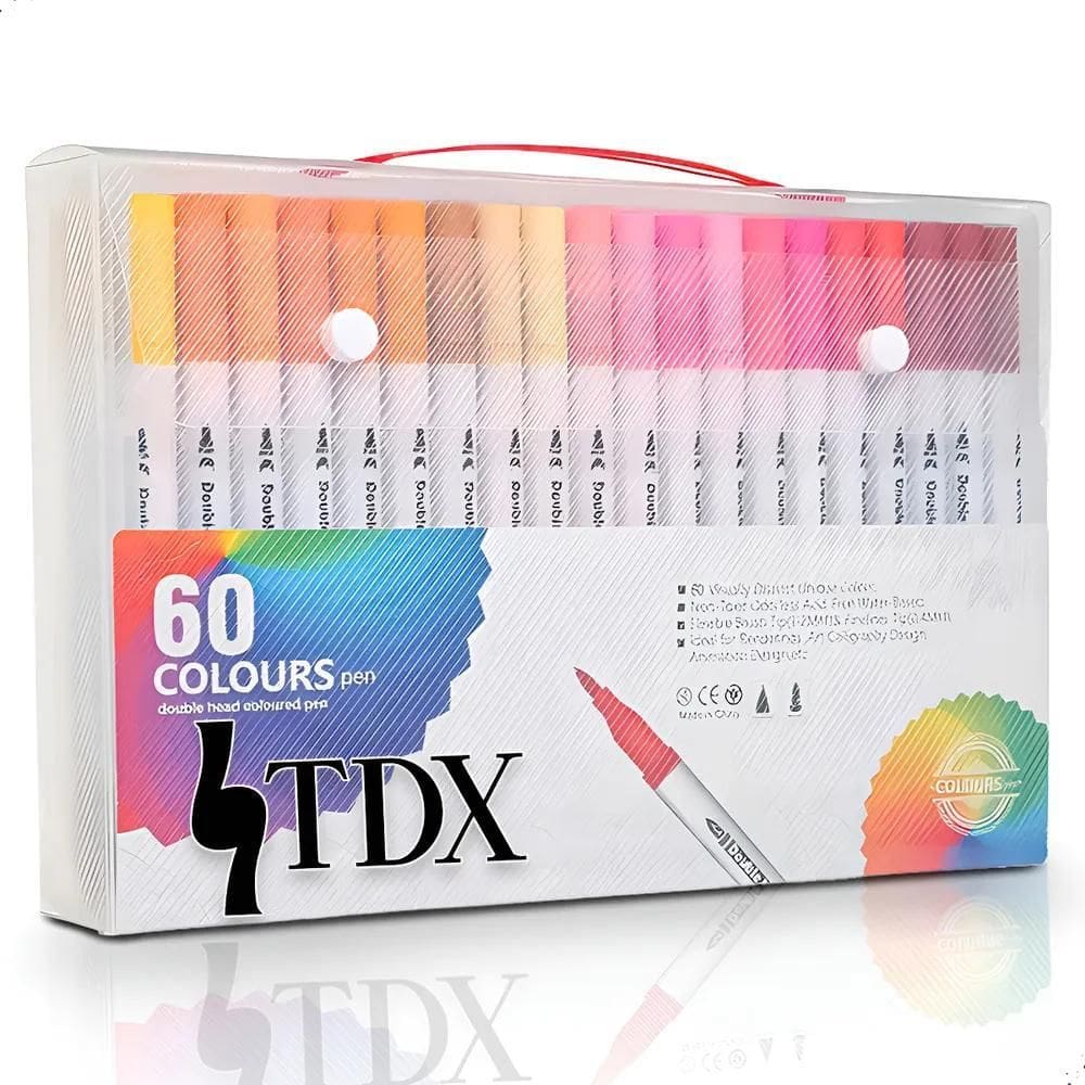 Caneta Brush Pen Canetinhas Canetas Coloridas Escolar Ponta