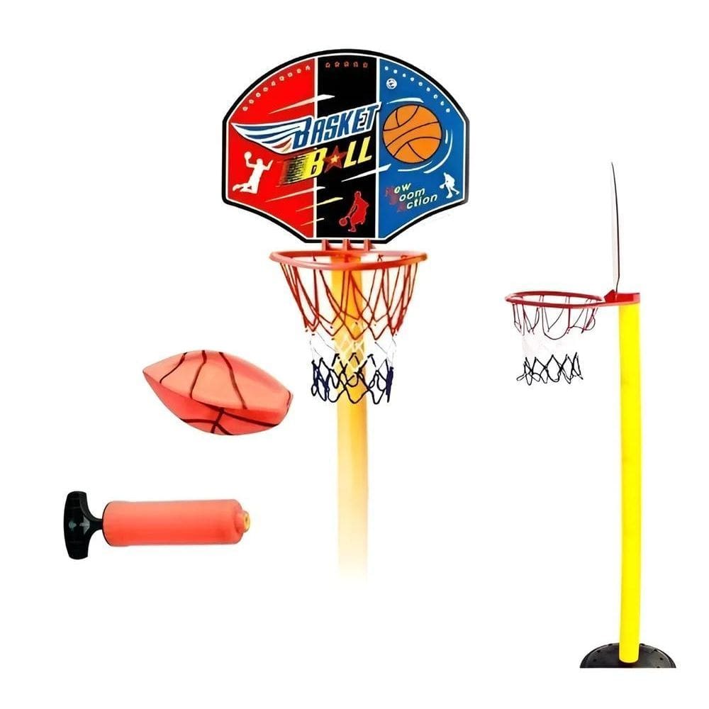 Cesta De Basquete Infantil Tabela 1.15M Bola E Bomba Inclusa