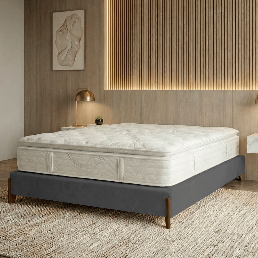 Base Cama Box King Size 203cm Orgânica Thor Bouclê